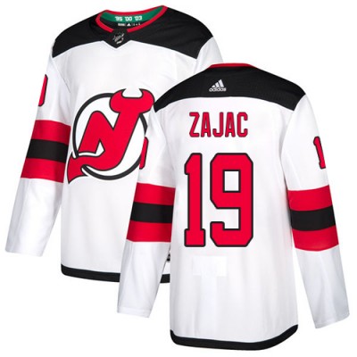 Adidas New Jersey Devils #19 Travis Zajac White Road Authentic Stitched NHL Jersey